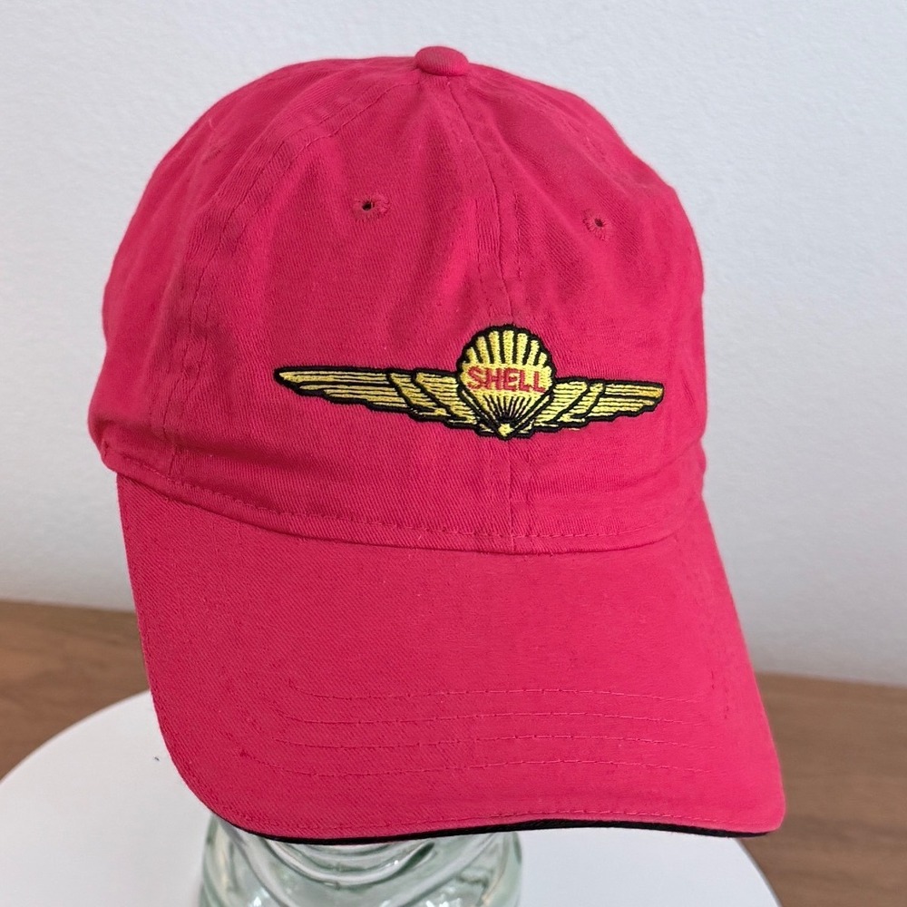 Cap America AeroShell Shell Oil Aviation Red Baseball Cap Hat Adjustable Mens